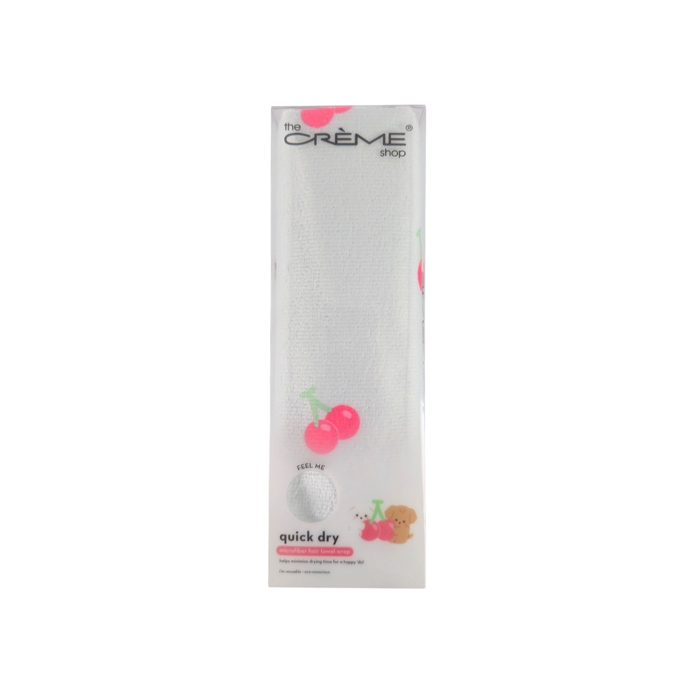 The Crème Shop Quick Dry Hair Towel Wrap – Cherry Print